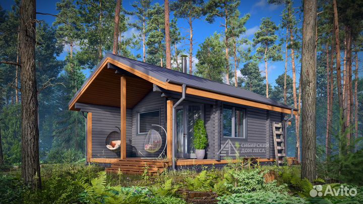 Баня 5,6х13,5 из профилированного бруса