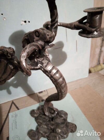 Подсвечник сталь, ручная работа