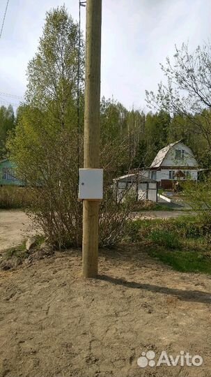 Подключение к электричеству, установка опор