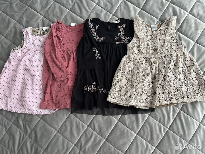 Вещи пакетом на девочку zara hm 80 86 Платья