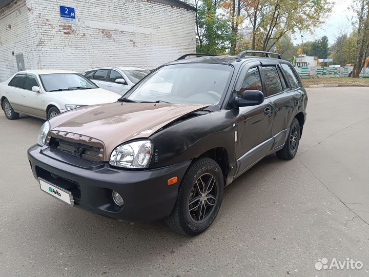 Hyundai Santa Fe 2.4 МТ, 2003, битый, 205 000 км