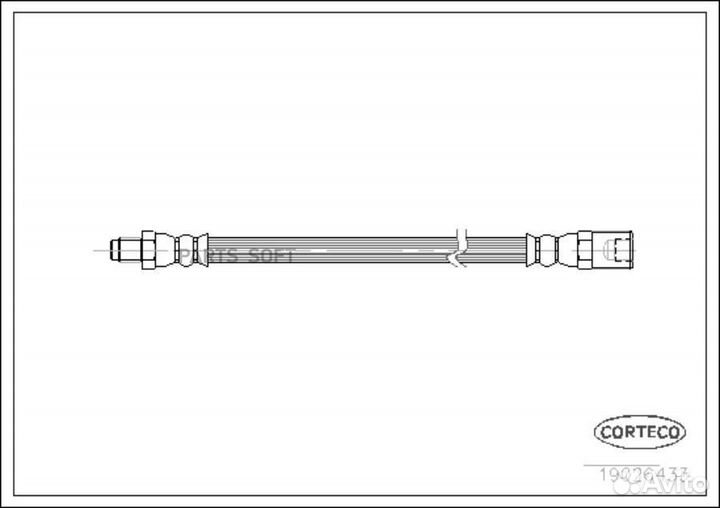 Corteco 19026433 Тормозной шланг передний 470mm