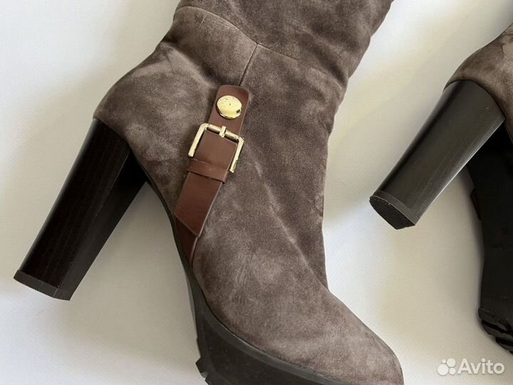 Сапоги ботфорты зимние натуральная замша 39