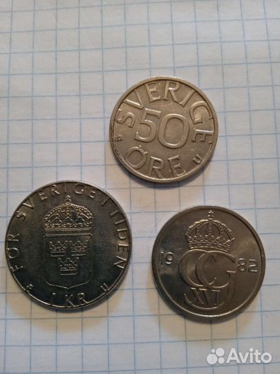 Монеты Centimes. Franc. Lire. Крона. Ore