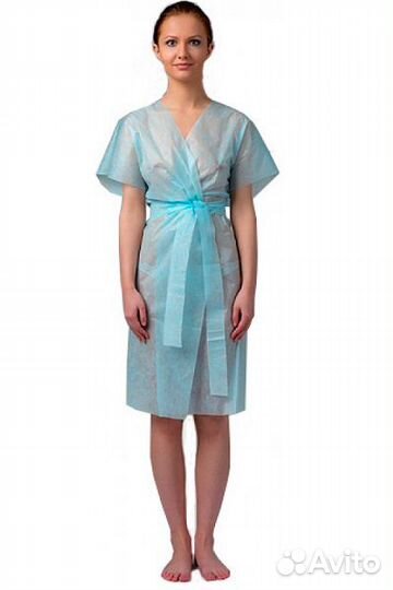 Халат Кимоно, однораз, без рукавов, SMS, 10 шт/уп