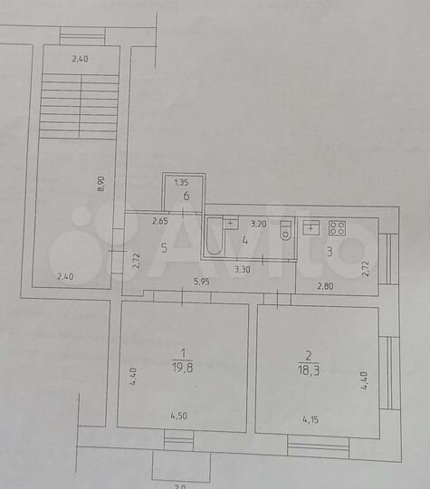 2-к. квартира, 63 м², 2/2 эт.