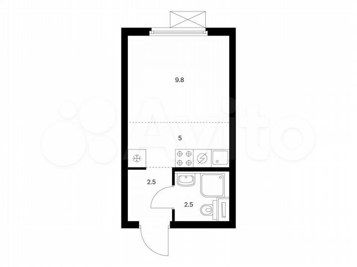 Квартира-студия, 19,8 м², 25/25 эт.
