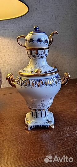 Самовар Гжель фарфоровый