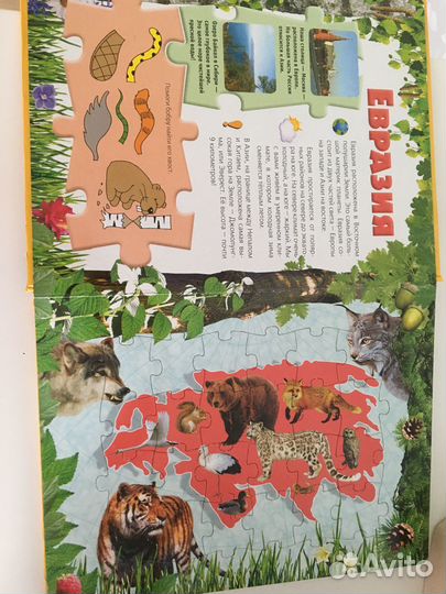 Книга Атлас Мира с пазлами