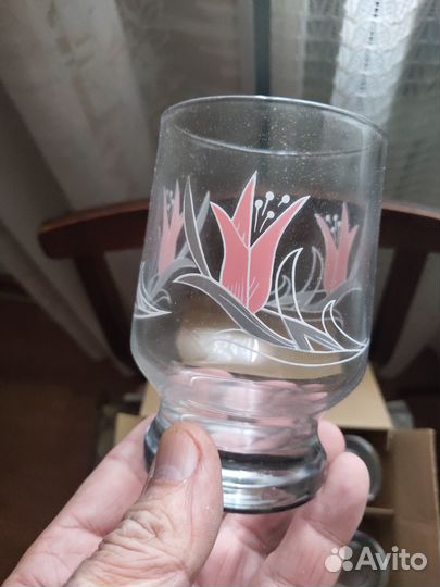 Набор 6 шт стаканов Pasabahçe с рисунком (Турция)