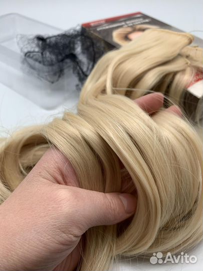Накладные волосы блонд Волосы на резинке