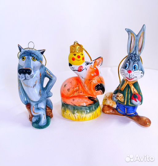 Новые елочные игрушки Заяц лапочка Волк