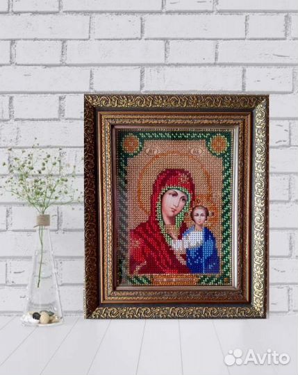 Казанская икона Божией матери из бисера