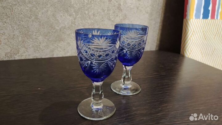 Рюмки кобальтовое стекло