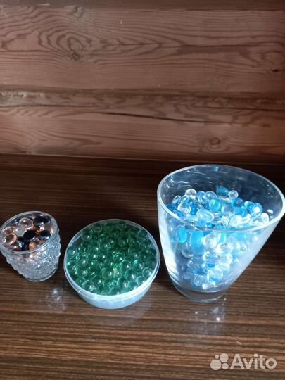 Стеклянные камушки для декора