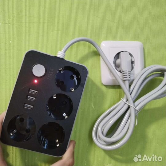 Сетевой фильтр 3 usb, 4 розетки
