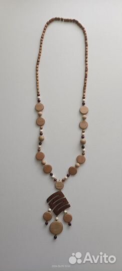 Деревянные бусы, 80см