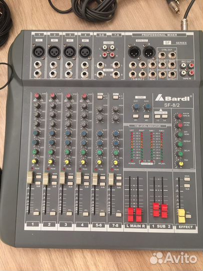 Микшерный пульт bardl sf-8 и два микрофона