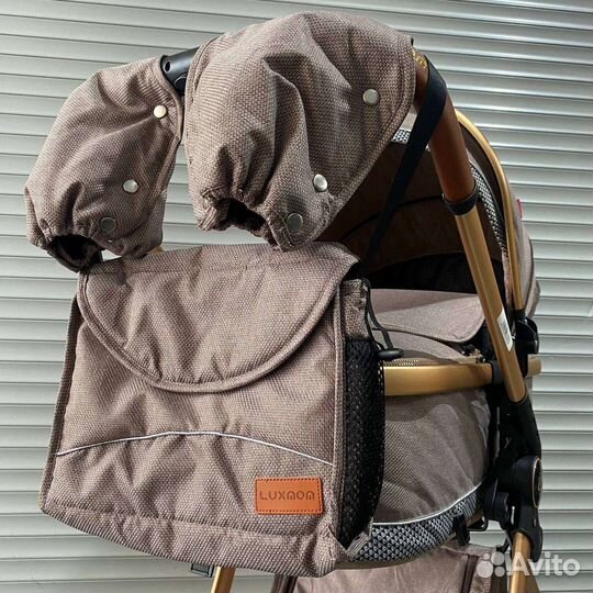 Коляска 3в1 V-9 обновление (Бежевый)