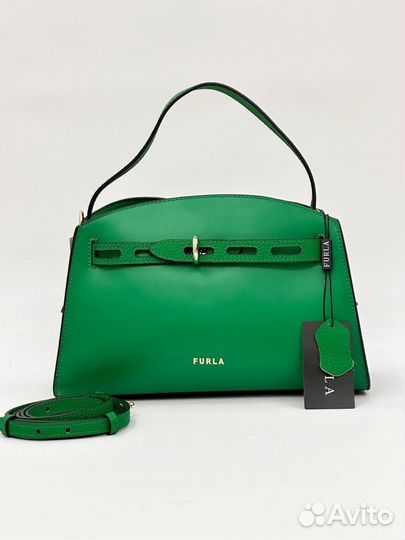 Сумка с ручкой ремнём Furla натуральная кожа