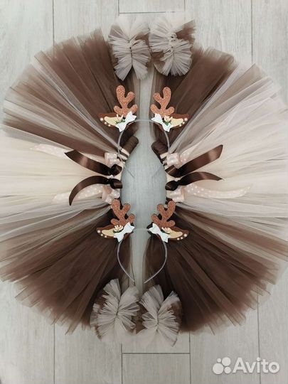 Костюм олененка Бемби (юбочка, рожки, манжеты)