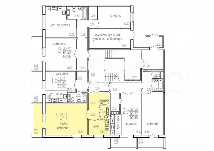 1-к. квартира, 42,7 м², 1/10 эт.