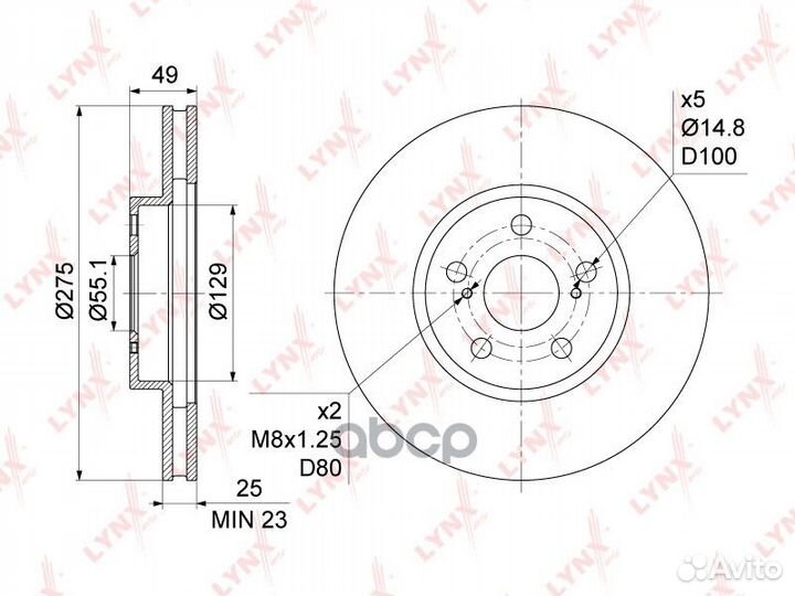 Диск тормозной перед BN1154 lynxauto