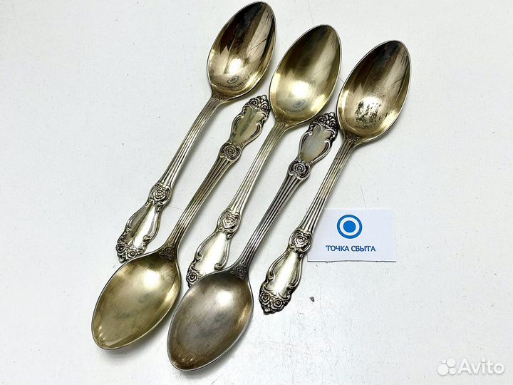 Набор Ложек Роза Мельхиор Золочение СССР