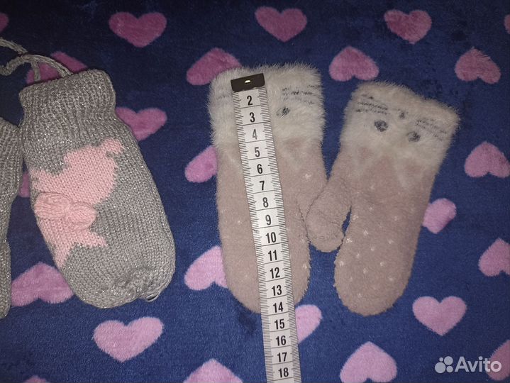 Варежки детские 2 года