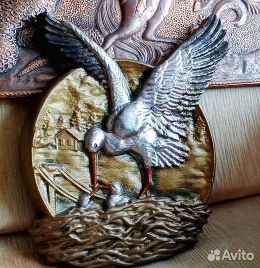 Панно барельеф Аист счастья