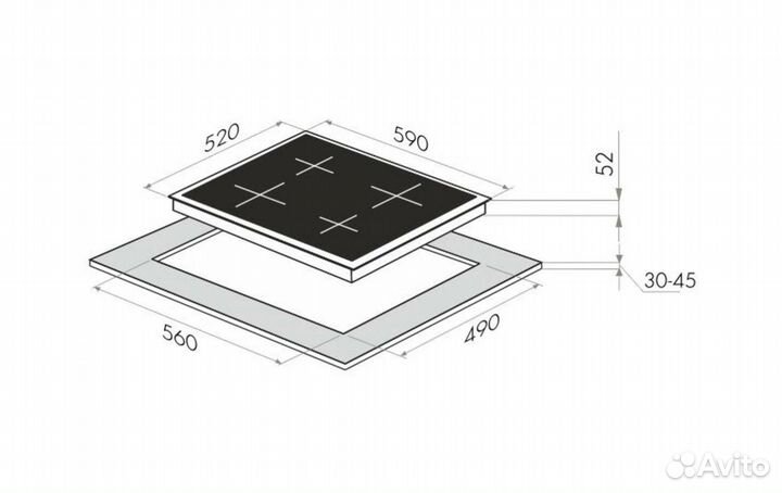 Электрическая варочная панель maunfeld evce.594-BK