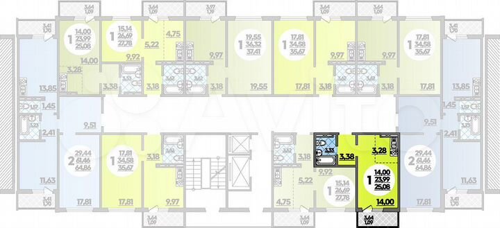 Квартира-студия, 25,1 м², 6/18 эт.