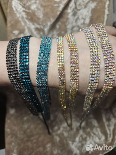 Чокер со стразами, колье браслет