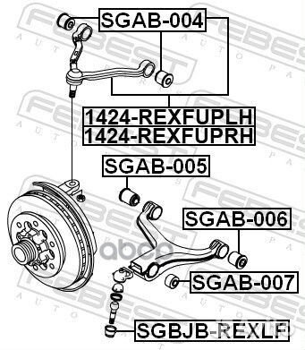 Рычаг верхн правый ssangyong rexton 01-13 1424