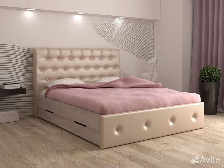 Кровать Амели 180 Жемчужная