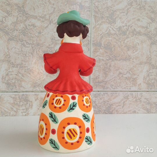 Дымковская игрушка Дама с собачкой СССР