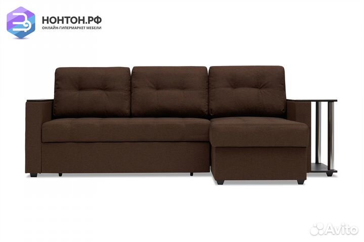 Диван угловой дельфин Атланта коричневый