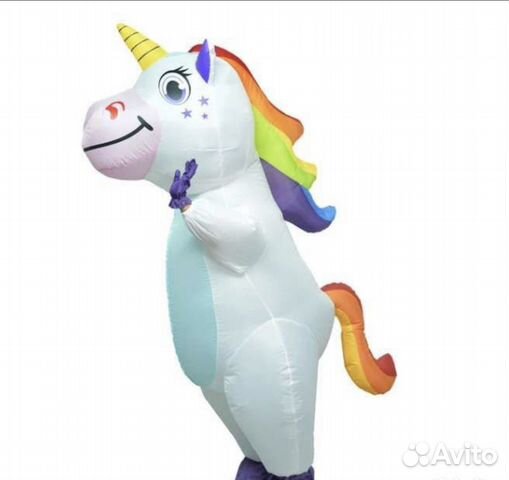 Надувной костюм единорог
