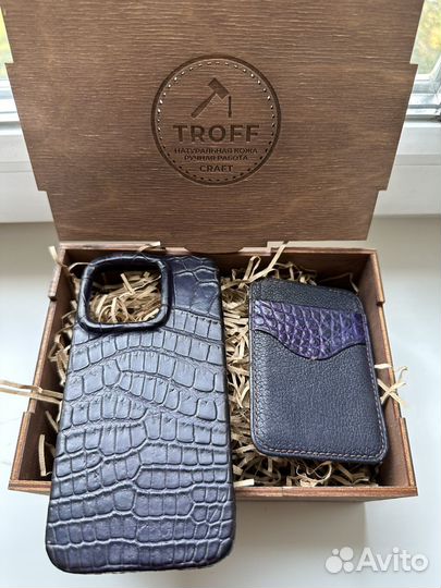 Чехол из кожи крокодила для телефона iPhone 14 pro