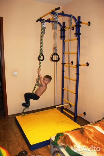 Новая Шведская стенка для дома Next-1 Сине/жёлтый