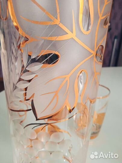 Набор кувшин и стаканы Богемия Чехословакия