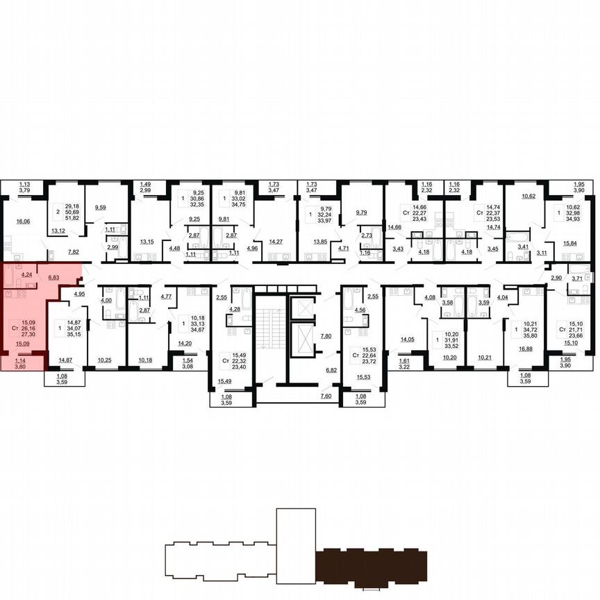 Квартира-студия, 27,3 м², 4/11 эт.