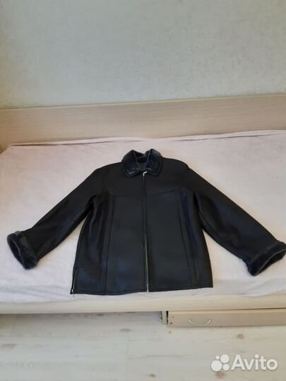 Кожаная дубленка мужская 48