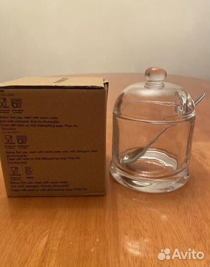 Сахарница/джемница с ложкой(ресторанное стекло)