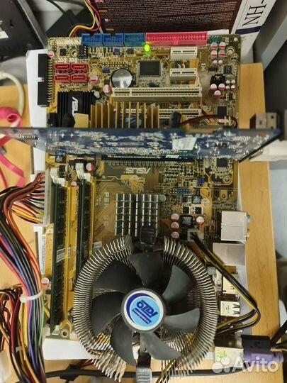 Материнская плата и процессор Core2Duo, память 2Гб