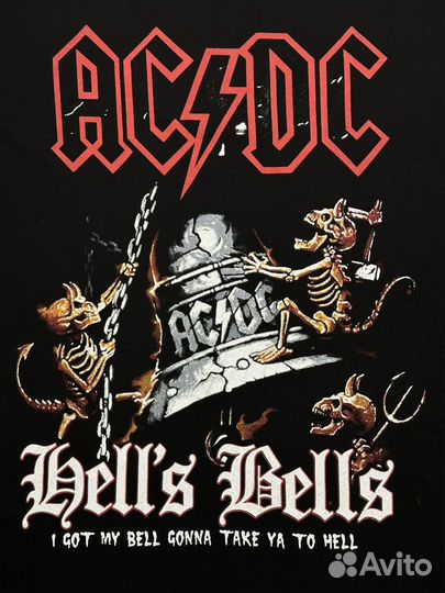 Футболка AC DC Hell's Bells оверсайз y2k Energie