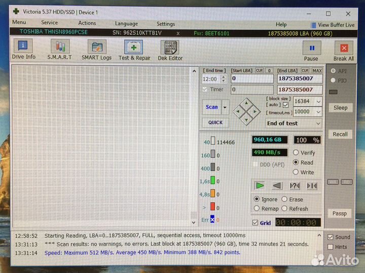 Новый SSD toshiba 960 GB 2’5 SATA