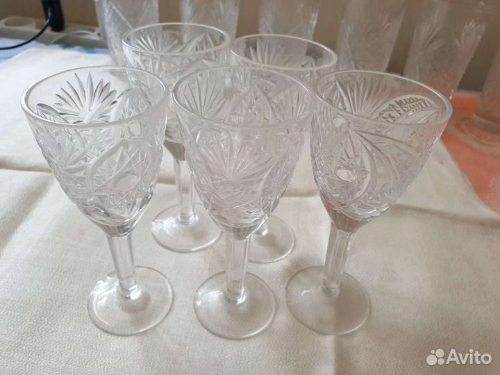 Хрустальные рюмки, стопки, стаканы СССР