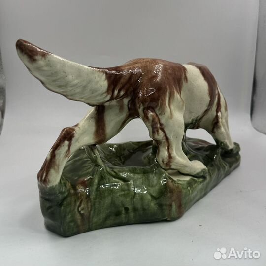 Статуэтка фарфор собака С дичью охота керамика