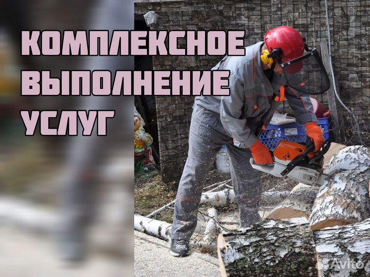 Спилить дерево, валка частями